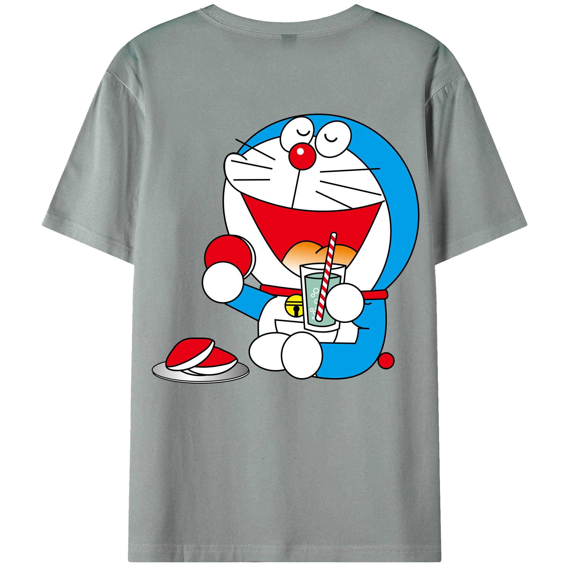（画像用） ドラえもん Doraemon 綿100％ メンズ半袖Tシャツ（バックプリント） 通気性
